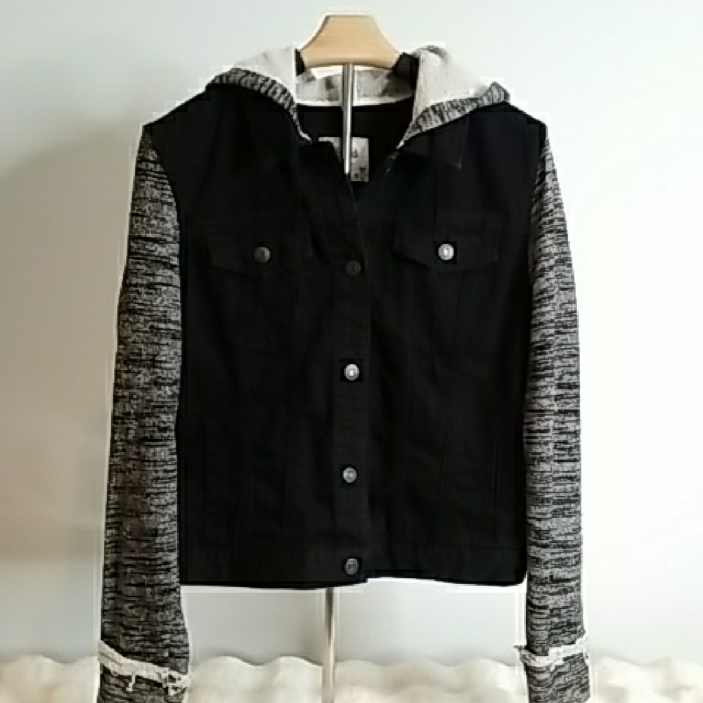 Mudd Black and Gray Jean Jacket